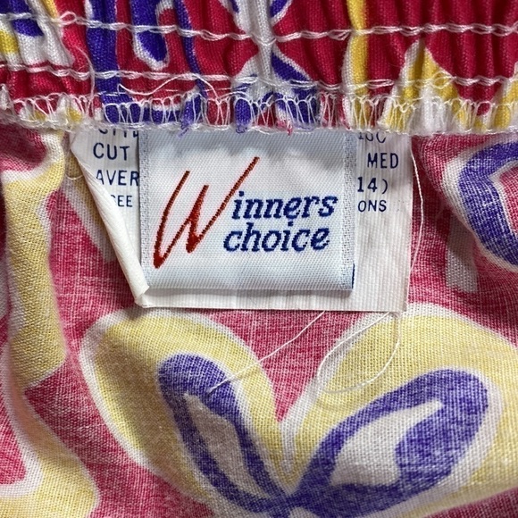 Vintage Winners Choice Abstract Wide Leg Capri Pants Pink Blue Size Medium - Picture 4 of 8